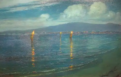 Les Pêcheurs aux flambeaux, Waikiki, 1930Honolulu Museum of Art