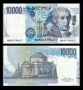 10&nbsp;000&nbsp;lires Alessandro Volta (1984-2002)