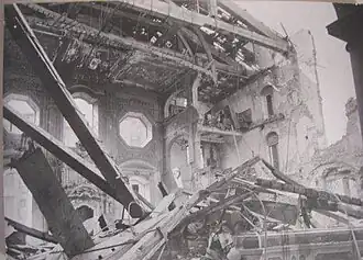 La synagogue détruite par les bombardements durant la seconde guerre mondiale