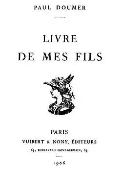 Première de couverture d'un livre