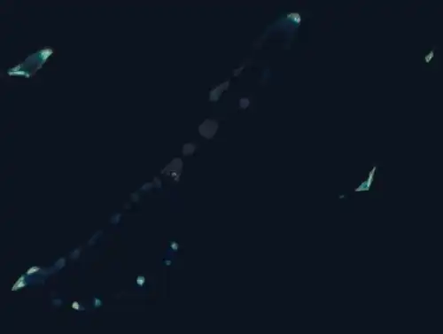 Image satellite du banc Loaita et des récifs environnants prise par la NASA.