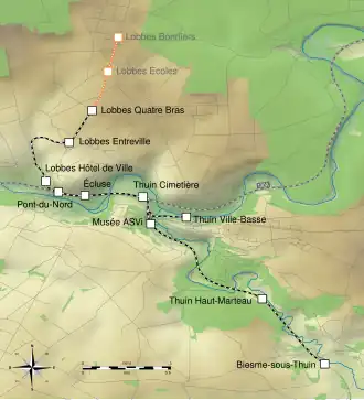 Voir la carte de la ligne.