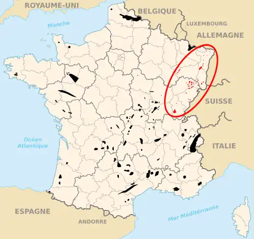 Carte des départements français.