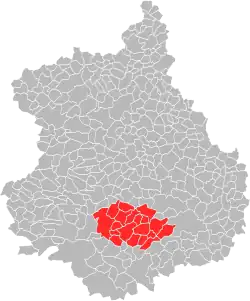 Carte de la communauté de communes du Bonnevalais dans le département d'Eure-et-Loir (2018).