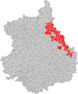 Carte de la communauté de communes des Portes Euréliennes d'Île-de-France dans le département d'Eure-et-Loir (2018).