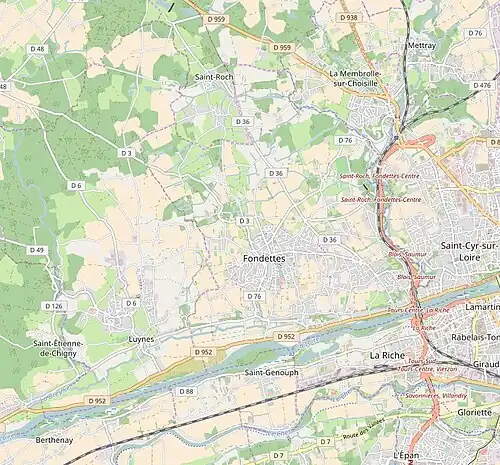 Carte représentant le réseau routier d'une commune.