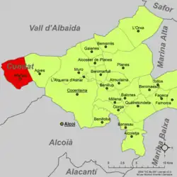 dans la comarque du Comtat.