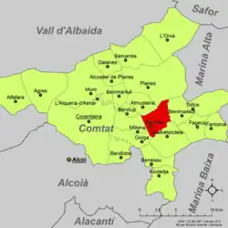 dans la comarque du Comtat.