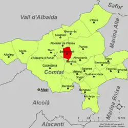 dans la comarque du Comtat.