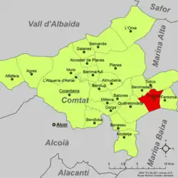 dans la comarque du Comtat.