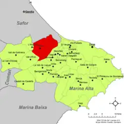 dans la comarque de la Marina Alta.