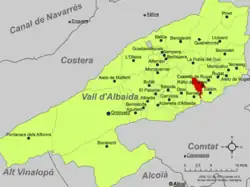 dans la comarque de la Vall d'Albaida.