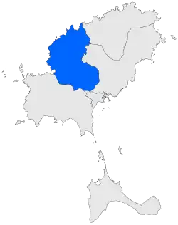 Localisation de Sant Antoni de Portmany dans l'île d'Ibiza.