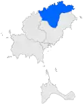 Localisation de Sant Joan de Labritja dans l'île d'Ibiza.