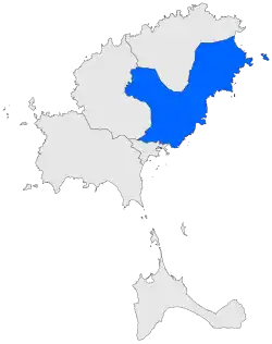 Localisation de Santa Eulària des Riu dans l'île d'Ibiza.