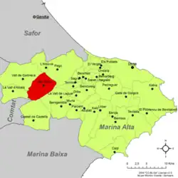 dans la comarque de la Marina Alta.