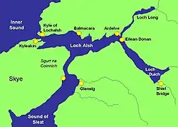 Carte du loch Alsh.