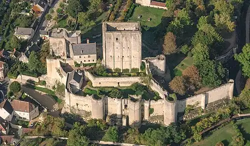 Le donjon roman quadrangulaire du château de Loches.