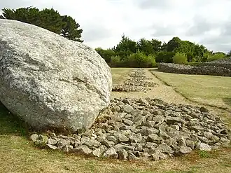 Fosses de fondation des menhirs de l'alignement.