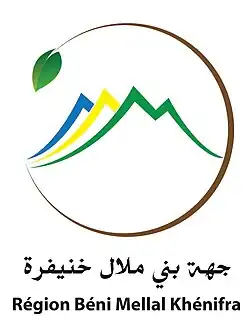 Drapeau de Béni Mellal-Khénifra(ber)ⵜⴰⵎⵏⴰⴹⵜ ⵏ ⴰⵢⵜ ⵎⵍⵍⴰⵍ ⵅⵏⵉⴼⵕⴰ(ar) بني ملال-خنيفرة
