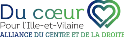 Logotype officiel Du cœur pour l'Ille-et-Vilaine (alliance du centre et de la droite) pour les élections départementales de 2021 en Ille-et-Vilaine.