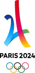 Logo temporaire de Paris 2024.