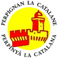 1993  Logo circulaire comportant le Castillet et la mention « Perpignan la Catalane – Perpinyà la Catalana ».