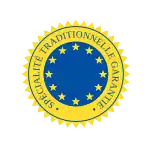 Logo Européen de l'attestation Spécialité Traditionnelle Garantie. Le logo "Spécialité Traditionnelle Garantie" est une marque déposée par la Commission de l'Union Européenne. Source : http://ec.europa.eu/agriculture/foodqual/protec/logo_en.