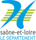 Logo du conseil général (2010-2022) symbolisant la Saône et la Loire ainsi que le nombre 71.