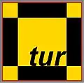 Logo des TUR, représentant un pixel d'ordinateur grossi plusieurs fois