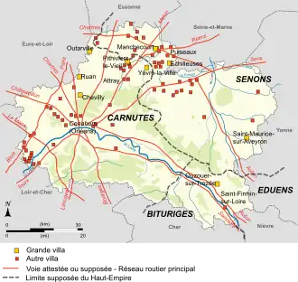 Carte de répartition des villae recensées à la période gallo-romaine.