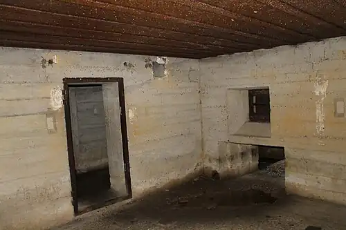 Photo de l'intérieur d'une casemate.