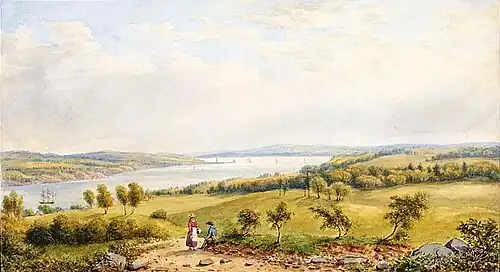 Vue du Saint-Laurent depuis près du nouveau fort à la pointe Lévy, Québec