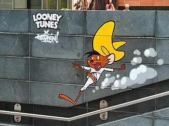 Speedy Gonzales représenté sur un mur de Manchester.