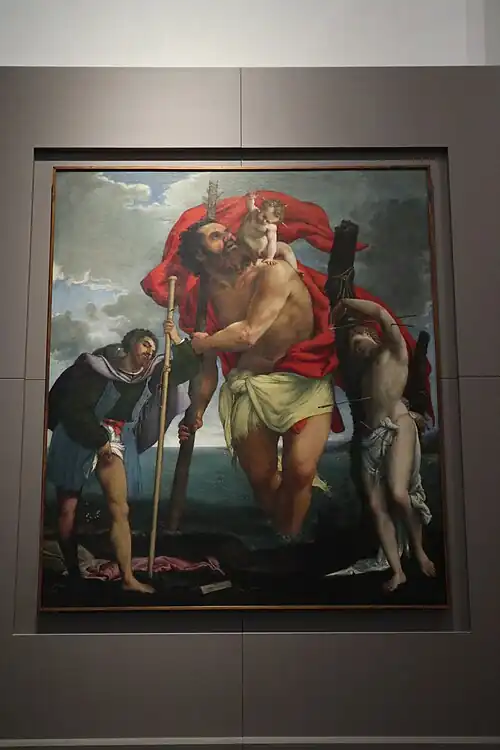 La toile dans son nouvel encadrement au sein de la basilique.