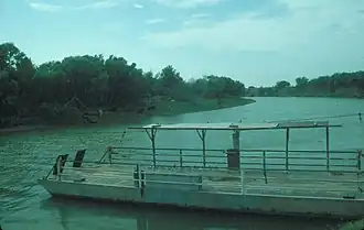 Ferry pour la traversée du Río Grande entre Los Ebanos et Gustavo Díaz Ordaz.