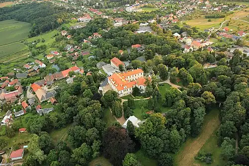 Vue aérienne de Loučeň.
