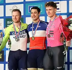Podium de la vitesse élites.