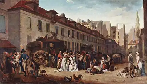 L'Arrivée d'une diligence dans la cour des Messageries (1802), Paris, musée du Louvre.