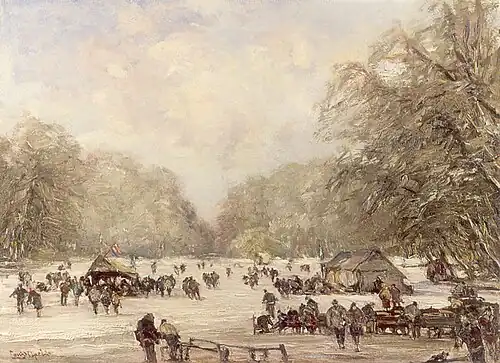 Schaatsers op de Bosvijver (Patineurs sur l'étang de la forêt), n. d.