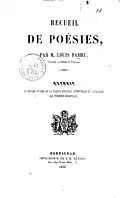 Recueil de poésies de Louis Fabre (1856)