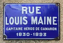 Plaque de rue dans le centre-ville de Mussidan.