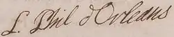 Signature de Louis-Philippe d'Orléans
