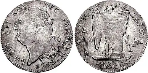 Écu constitutionnel, 1792