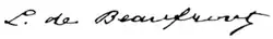 signature de Louis de Beaufront