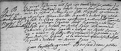 Acte de baptême de Louis et Marie Francoise, enfants jumeaux de Cesar et Angelique. 26 mai 1732. Paroisse Notre-Dame de la ville de Montréal.