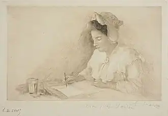 Louise Danse, Jeune fille dessinant, Bibliothèque Royale de Belgique