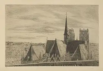 Louise Danse, Les toits de l'église Sainte Gudule à Bruxelles, Bibliothèque Royale de Belgique