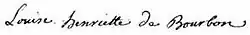 Signature de Louise-Henriette de Bourbon-Conti