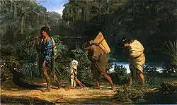 Indiens de Louisiane marchant le long d'un bayou, huile sur toile, 1847, Musée d'Art de La Nouvelle-Orléans.